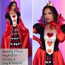 Leg Avenue Womens 2 Pc Deluxe Queen of Hearts With Card Suit Ball Gown, Crown Adult Sized Costumes