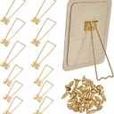 FINGERINSPIRE 12 pcs 2 Styles Photo Frame Easel Back Stand Iron Photo Frame Bracket Gold Picture Frame Easel with 24pcs Screws Photo Frame Back Support Tabletop Picture Stands Photo Frame Accessories