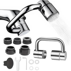 Universal Sink Faucet 1440 Rotatable Faucet Extension, U Shaped Faucet Extender, 2 Spray Modes, Suitable for Kitchen, Bathroom