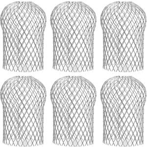 6 Pack Gutter Downspout Guards, Expandable Leaf Filter Strainer, Adjustable Gutter Guard Protector, Rust-Proof Downspout Guard to Prevent Leaves, Debris & Rodents from Clogging