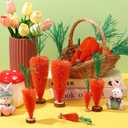 2 x DoubleFill 12 Pcs Easter Carrot Decoration 10.6" 7.5" 3.5" Artificial Fake Carrots Tabletop Multisize Spring Easter Bunny Ornament for Basket Filler Hunting Party Tree Farmhouse Fireplace DIY(Base)