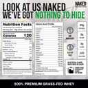 NAKED Whey 5LB 100% Grass Fed Unflavored Whey Protein Powder - Only 1 Ingredient, NSF Certified, Undenatured, Gluten Free, Soy Free, Promote Muscle Growth and Recovery - 76 Servings