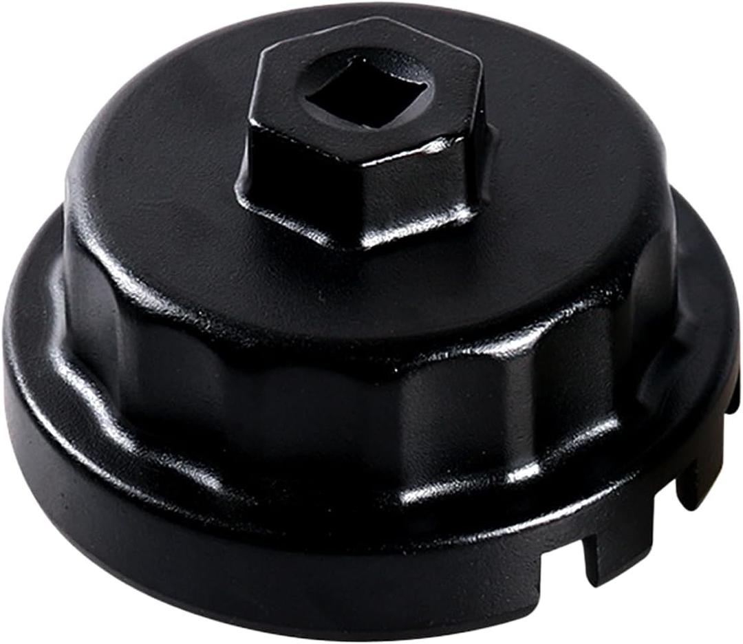 Oil Filter Wrench, 14 Flute Heavy Duty Oil Filter Cap Remover for 2.5-5.7L Engine, Universal Automotive Repair Socket Tool for Most Vehicle Models (Black)