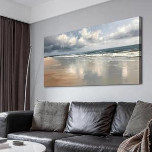 Acocifi Beach Canvas Wall Art 40"x20" | HD Print, impression style, waterproof, non-fading, artwork for office bedroom home decor, easy to hang