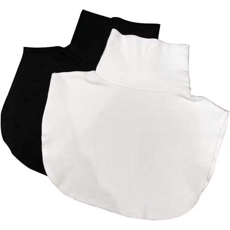 Women's Solid Turtleneck Dickey Collar Wear Outer or in Sweater Hoodie High Neck Mock Collar