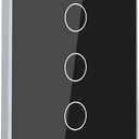 Smart Switch Aluminum Frame,Need Neutral Wire,Black 3 Button | 2.5D Tempered Glass Panel,4.65 X 2.83 X 1.26 Inches,Only 2.4GHz Wi-Fi,Work with Tuya/Smart Life,App/Voice Control