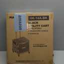 Folding Utility Cart Portable Rolling Crate Handcart Shopping Trolley Collapsible Tool Box, with Lid, Basket on 4 Rotate Wheels, for Grocery, Office, Luggage, Teacher (Black)