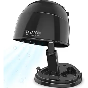 TASALON Portable Height Adjustable Hooded Hair Dryer, Black