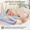 Cervical Pillow for Neck Pain Relief - Cooling Ergonomic Memory Foam Pillows for Sleeping, Contour Neck Support Pillow for Side, Back, Stomach Sleepers with Anti-pilling Pillowcase Queen Size-Ice Blue
