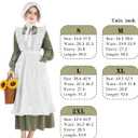 Nuoqi Prairie Dress Women Adult Pioneer Dress Long Colonial Costume with Bonnet Apron (M)