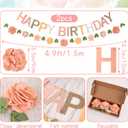 Felt Happy Birthday Banner, with Handmade Felt Flower Garland, Flower Party Decorations, Pre-Strung Birthday Decorations for Girls Women Mom, Floral Birthday Party Decor