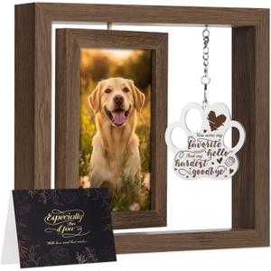 pet memorial gifts for loss of dog cat, dog loss sympathy gifts, pet bereavement condolence gift, dogs cat passing away gift, personalized wooden picture frame 4x6