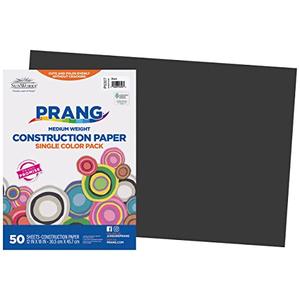 Prang (Formerly SunWorks) Construction Paper, Black, 12" x 18", 200 Sheets