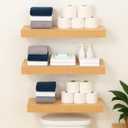 Wire Rack Shelf Cover - 3 Pack Adjustable Wood Wire Rack Covers for Pantry, Closets,Bathroom, Kitchen (Wood - 3 Pack, 47.2 x 12 inch)