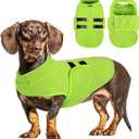 Queenmore XXS Soft Fleece Vest Pullover Dog Jacket with Leash Hole, Warm Winter Clothes for Small Dogs & Cats, Boy or Girl (Green, XXS)