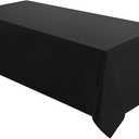 VidaFete Tablecloth 90 * 132inch Rectangle Table Cloth Polyester, Stain Wrinkle Resistant Polyester Dining Table Cover for Kitchen Dinning Party Wedding Rectangular Tabletop Buffet Decoration(Black)