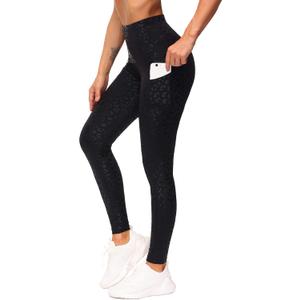 THE GYM PEOPLE Thick High Waist Yoga Pants with Pockets, Tummy Control Workout Running Yoga Leggings for Women (Gray) Small 