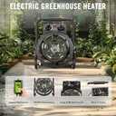 GNRZZT Greenhouse Heater with Digital Thermostat, Green House Heater for PlantsElectric Grow Tent Heaters, 1500W Fast Heating with Overheat Protection, Space Heater for Flower Room, Silvery