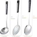 Stainless Steel Serving Spoons Set with Slotted Spoon, Serving Spoon and Perforated Spoons, soup ladle, kitchen cooking utensils set, 3 Pack