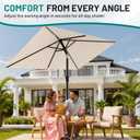 AreShark 6.5' x 10' Rectangular Patio Umbrellas for Outdoor, Outdoor Table Umbrella, Large Outdoor Patio Umbrellas with 6 Sturdy Ribs for Pool, Garden, Deck & Market (Cream-White)