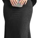 ZOMVA Plus Size Sparkly Glitter Mermaid Maxi Dress Sparkle Sequin Cape Sleeves Ruched Bodycon Dresses Cocktail Formal (Black)