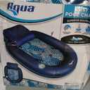 New Aqua Easy Comfort Pool Chair Float and Lounge with Cup Holder Blue Fern, Small