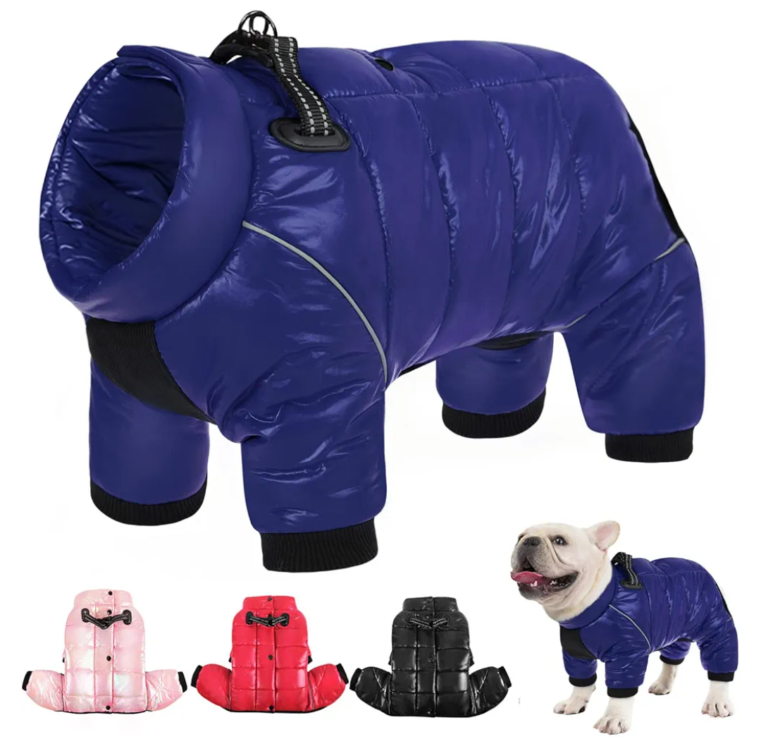 AOFITEE Dog Coat, Waterproof Dog Jacket for Winter, Warm Fullbody Dogs Snowsuit, Winter Coat for Small Dogs, Zip Up Pet Puffer Jacket Fleece Vest, Outdoor Reflective Cold Weather Pet Coats, Medium