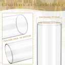 12 Pcs Hurricane Candle Holder Sleeve, H:14" D:3" Bottomless Glass Cylinder Candleholder Tall Clear Glass Cylinder Open Both Ends, Chimney Tube Cover, Open Ended Candle Shade
