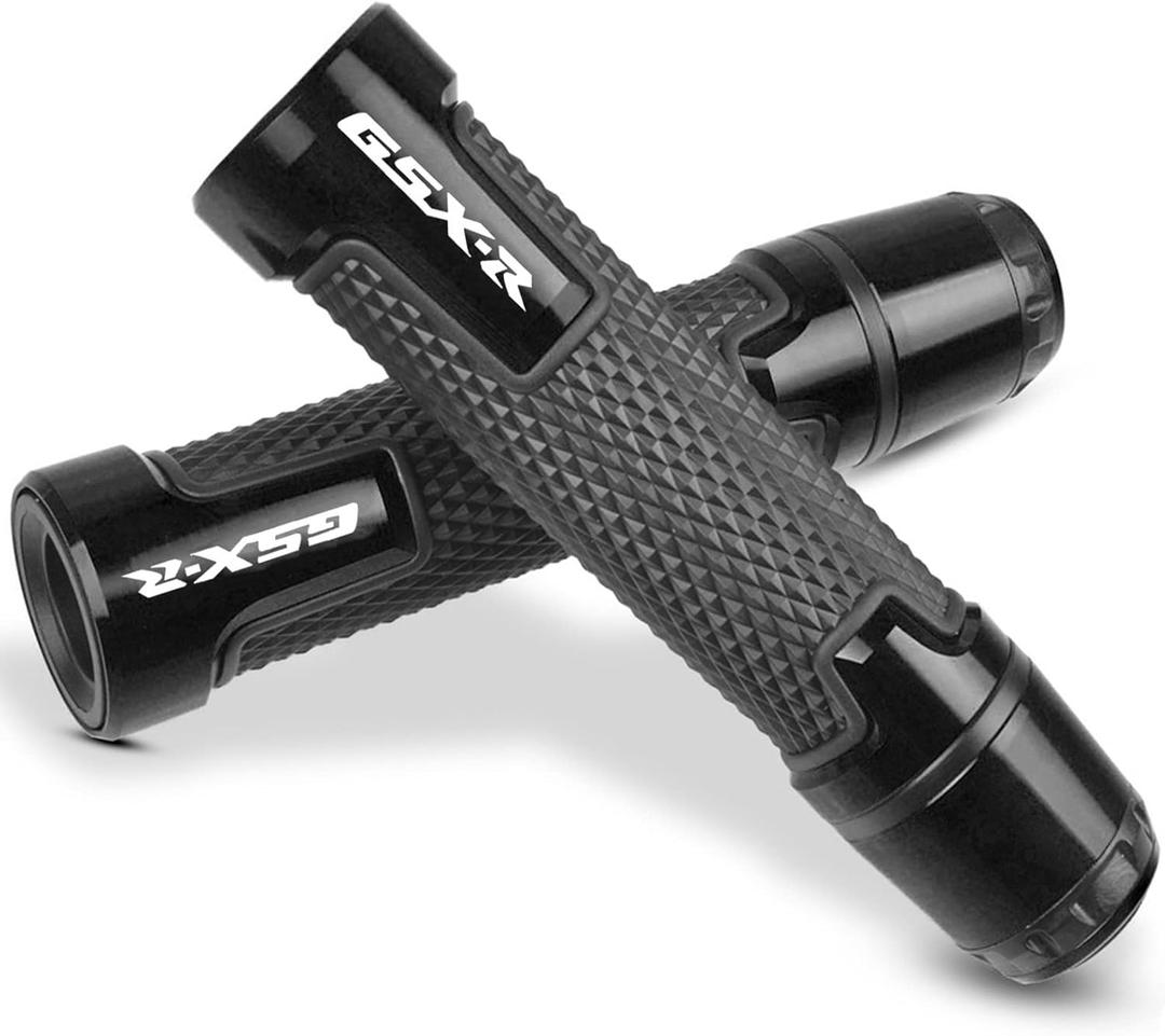 Universal 7/8'' 22mm Motorcycle Powersports Handlebar Grips for SUZIKI GSXR600 750 1000 125 250 300 (Black)