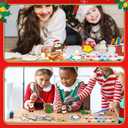 Jenaai 36 Set Christmas Wooden Painting Kit DIY Unfinished Blank Ornaments Craft Set Snowman Santa Xmas Tree Hanging Decorations Birthday Holiday Party Favor for Kids Christmas