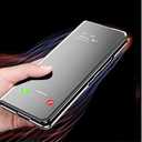 New Galaxy Z fold 3 5G Leather Protective Case 2021 with Stand Function and Smart Mirror Privacy Screen Cover (Silver). Full Protection. Shock Proof. Slim Fit