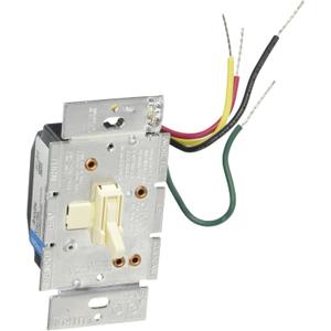 Lutron Toggler Combination Fan and Light Control, 1.5 Amp, Single-Pole/3-Speed, AY2-LFSQ-AL, Almond