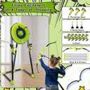 Axe Throwing Game for Backyard - Outdoor Games for Kids Adults Family - Bristle Target, Bow & Arrow, Throwing Axes, Ninja Stars Darts Includes - Archery Games for Yard Lawn Carnival, 18'' Bristle Target