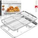 18.6 x 12.8 Air Fryer Basket for Oven,YEPATER Extra Large Size Stainless Steel Air Fryer Pan and Crisper Tray with 30 PCS Parchment Paper for Baking Grilling Cooking and Frying