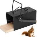 Powerful Squirrel Trap for Outdoor & Indoor Use, Humane Quick-Kill Rodent Trap for Grey & Black Squirrels, Heavy-Duty Metal Frame with Cedar Base, Weatherproof & Reusable Animal Catcher