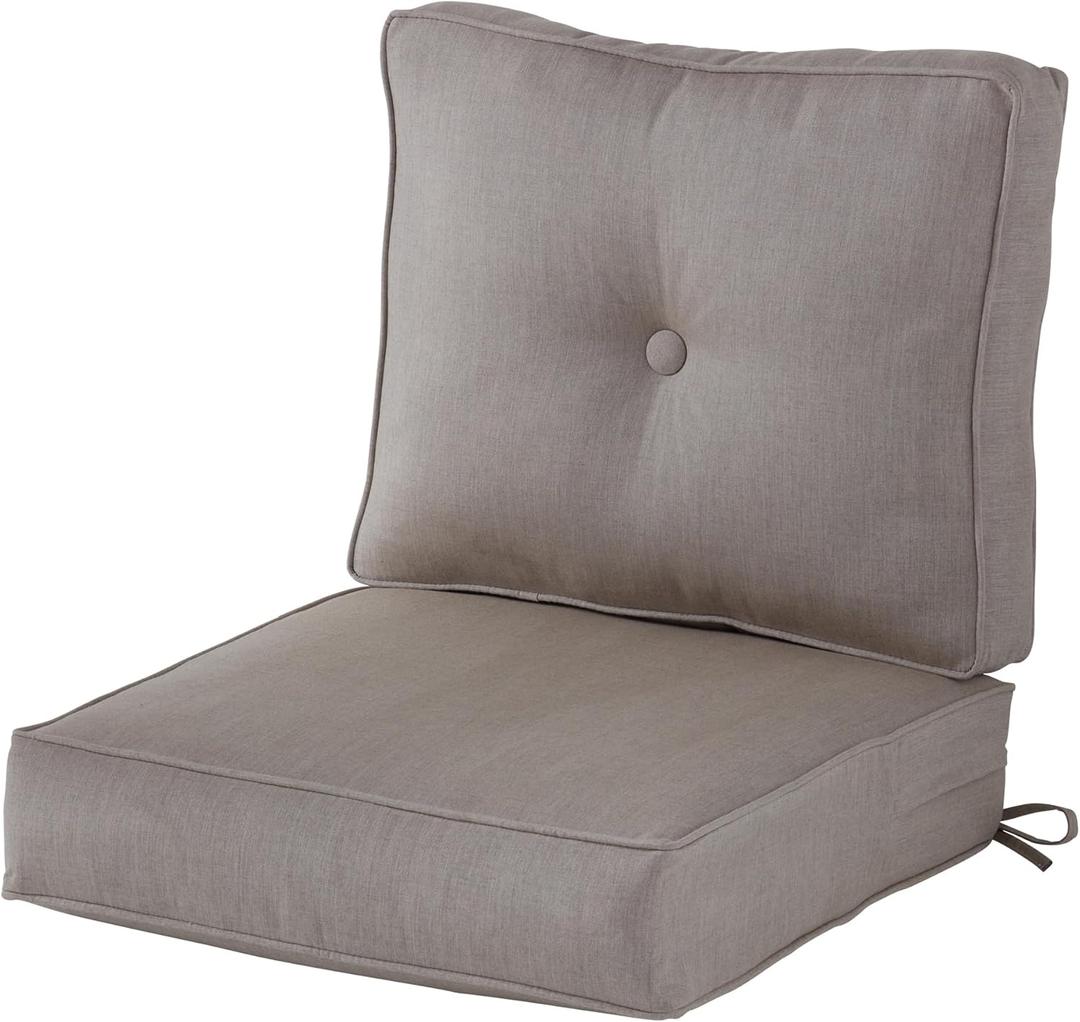 Greendale Home Fashions Outdoor 2-Piece Sunbrella Premium Deep Seat Cushion Set, Cast Ash