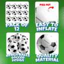Bedwina Inflatable Soccer Balls (Pack of 12) 16-inch, Beach Balls Bulk for Beach Toys & Soccer Birthday Party Decorations & Party Favors for Kids, Goodie Bags Stuffers
