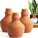 Self Watering Pots, 3 Pcs Terracotta Watering Pots with Lid, 18 Oz Large Plant Watering Globes, Self Watering Planter Insert Terracotta Pot for Indoor Outdoor Plants