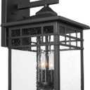 Outdoor Light Fixture Wall Mount, Black Exterior Light Fixture Wall Sconces with Seeded Glass for Front Porch, Large Waterproof Outdoor Square Wall Lantern Outside for House Doorway