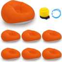 6 Pcs Bean Bag Chairs | Inflatable Chairs with Electric Air Pump | Outdoor Blow up Camping Chairs | Lazy Sofa Portable Loungers Couch | for Movie Bedroom Reading Camping (Orange)