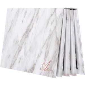 Allwon 4-Layer Book Shaped Marble Magnetic Palette Large Empty Makeup Palette Storage Box for Eyeshadow Lipstick Blush Powder (White)