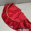 Christmas Tree Skirt: 48 Inch Large Luxury Burgundy  Red Velvet Plush Fur Ruffled Christmas Tree Skirts with Gold Trim and Bow, Vintage Royal Decorations for Xmas Home Indoor Decor