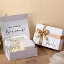 8 Pcs Will You Be My Bridesmaid Groomsman Sticker Vinyl Proposal Decal Custom Name Bridesmaids Box Personalized Dtf Transfer for Bridal Shower Wedding Bachelorette Party (Bridesmaid,Black)