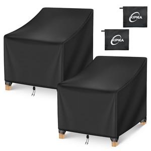 Kipiea Patio Chair Covers Waterproof Winter 2 Pack - Heavy Duty Lawn Outdoor Furniture Chair Covers with Anti UV and No Tears, No Fading (30" W x 37" D x 31" H)