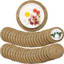 40 Pcs Round Rattan Placemats Bulk, 13 Inch Woven Placemats Natural Straw Hand Woven Farmhouse Boho Round Table Mats for Dining Dinner Christmas Halloween Wedding Baby Shower Home