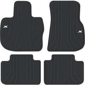 Car Floor Mat for BMW X3 G01 X4 G02 Custom Fit 2018 2019 2020 2021 2022 2023 2024 Black White Rubber Auto Floor Liners Set All Weather Protection Heavy Duty Odorless
