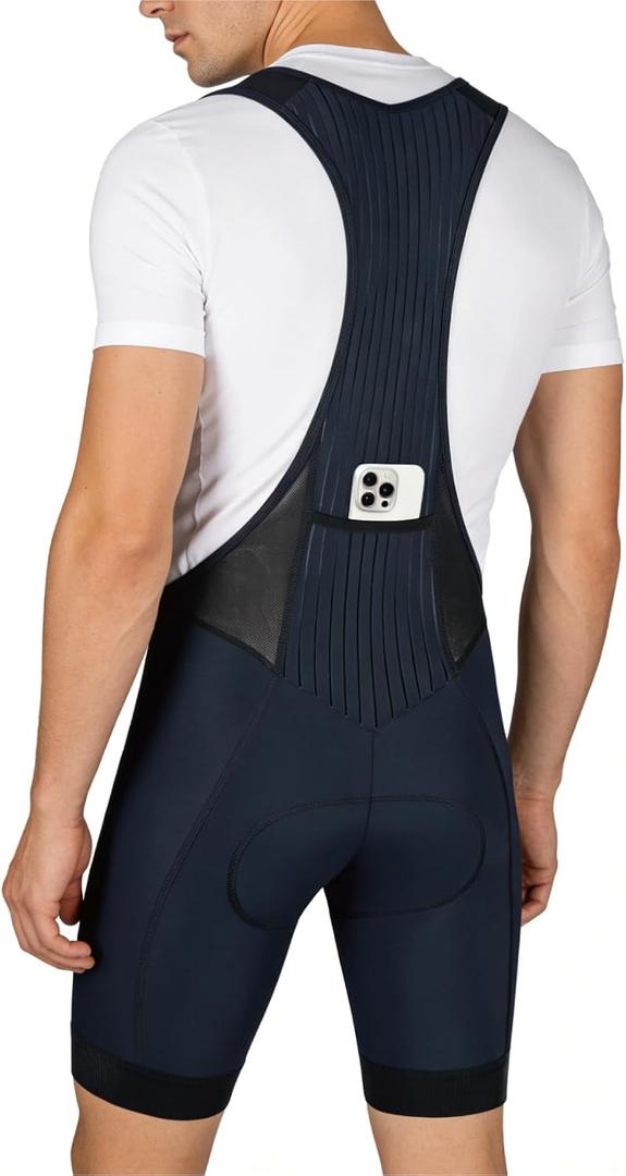 CEROTIPOLAR Men's Cycling Bibs, 4D Padded Anti-Chafe Compression Bike Shorts,4+1 Rear Zipper Pocket UPF50+