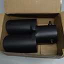 Dual Exhaust Tip 2.5" Inlet, Escapes Deportivos Para Carro, Car Exhaust Tip Pipe Double Outlet Straight Muffler Tailpipe Tips with Screw, Bolt-on Exhausts Pipe Modification Accessories(Black)