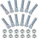 12Sets Wheel Stud with Nuts for Traile for Lippert Trailer for Axles 3500 lb to 4400 lb with 1/2"-20 UNF Thread Size, 0.617" Spline, 0.77" Head, 2.2" Total Length