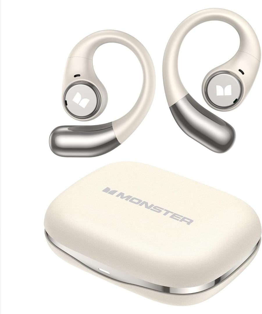 Monster Open Ear AC336 Headphones, Bluetooth 6.0 Wireless Earbuds with Stereo Sound, ENC Clear Call, 21H Playtime, Type-C Charging, Touch Control, IPX6 Waterproof Open Ear Earbuds for Sports